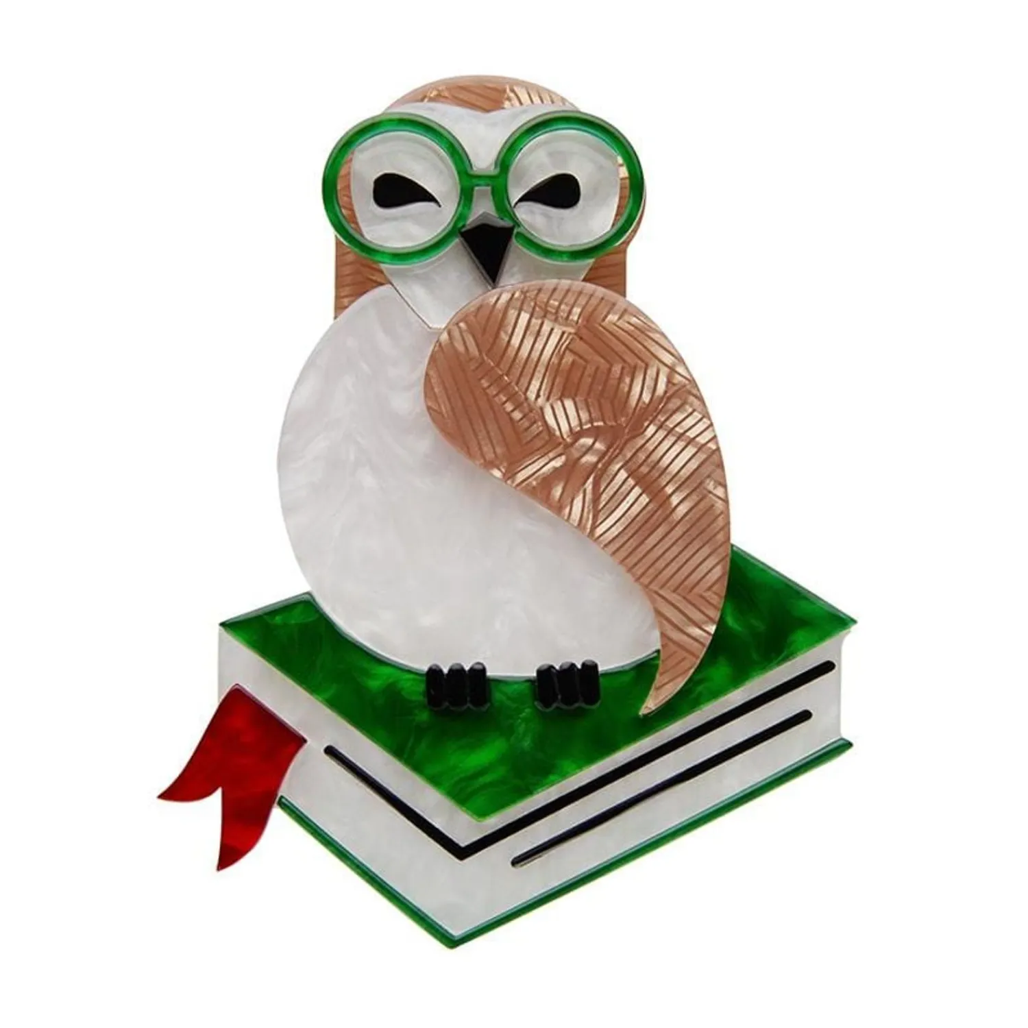 Studious Snow Owl Brooch^Erstwilder Outlet