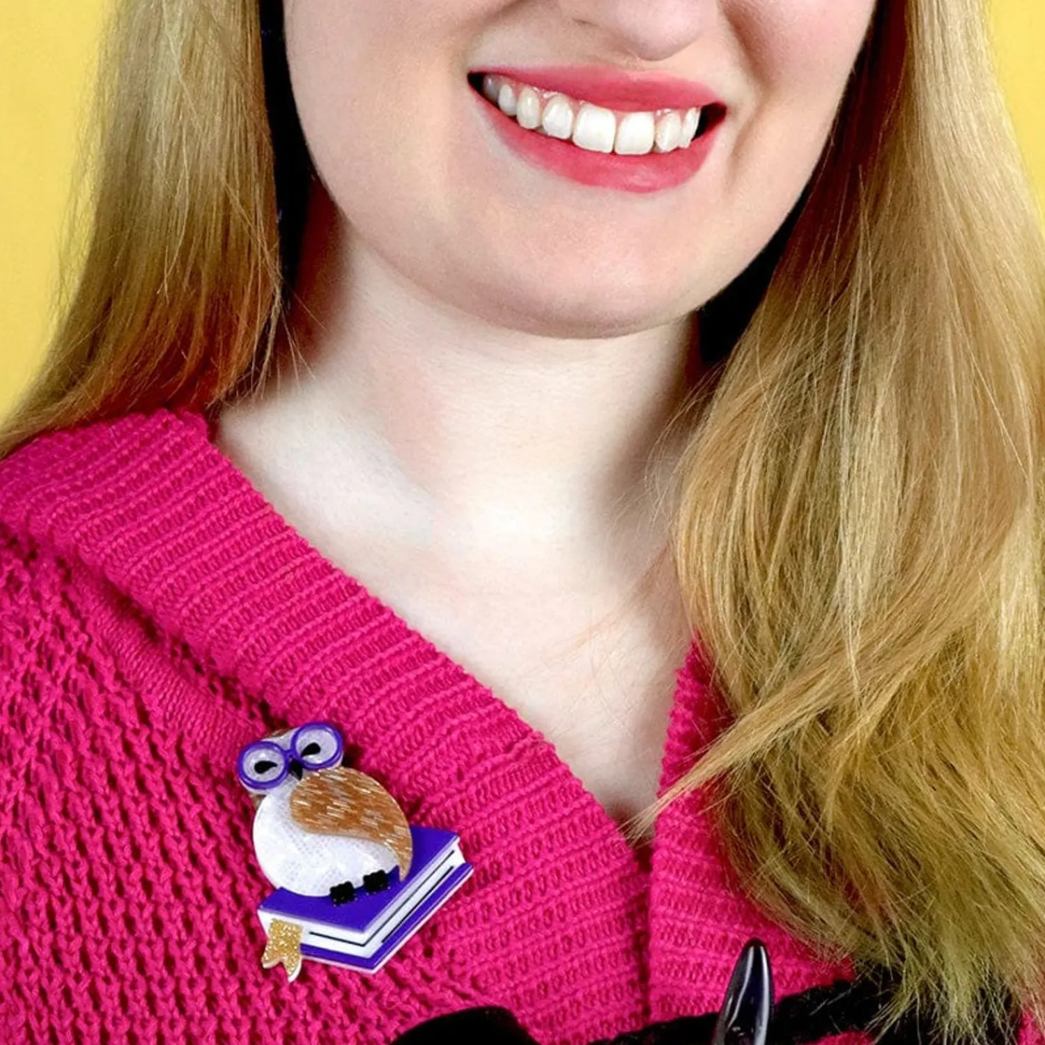 Studious Snow Owl Brooch^Erstwilder