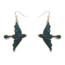 Swallow Ripple Glitter Resin Drop Earrings - Green^Erstwilder Sale