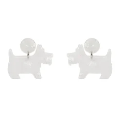 Terrier Textured Resin Drop Earrings - White^Erstwilder Best