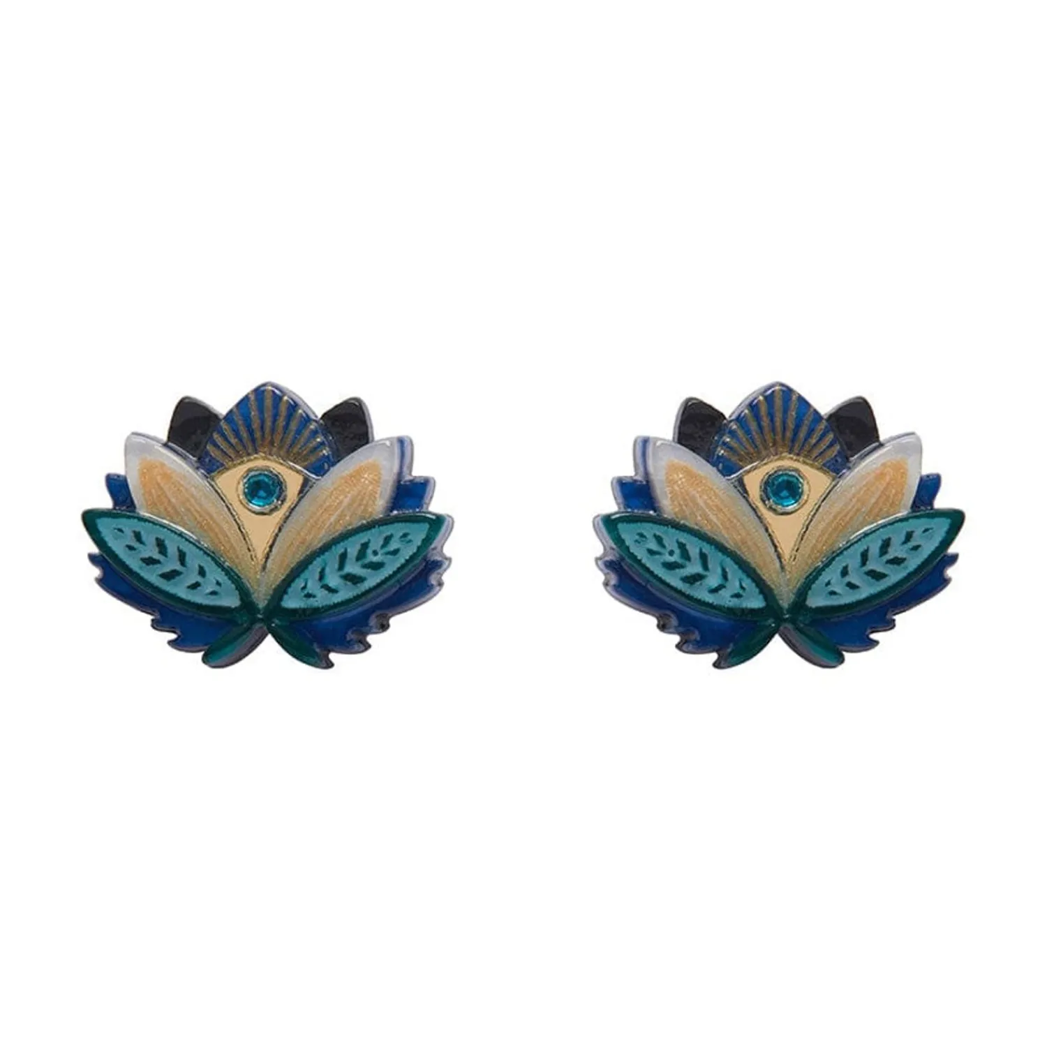 The Blue Lotus Stud Earrings^Erstwilder Hot