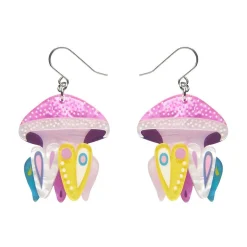 The Whimsical White Spotted Jellyfish Drop Earrings^Erstwilder Hot
