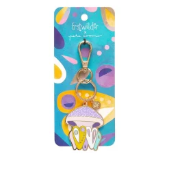 The Whimsical White Spotted Jellyfish Enamel Key Ring^Erstwilder