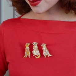Three'S A Manner Meerkat Brooch Set^Erstwilder Discount