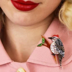 Tori Tree Drummer Bird Brooch^Erstwilder Discount