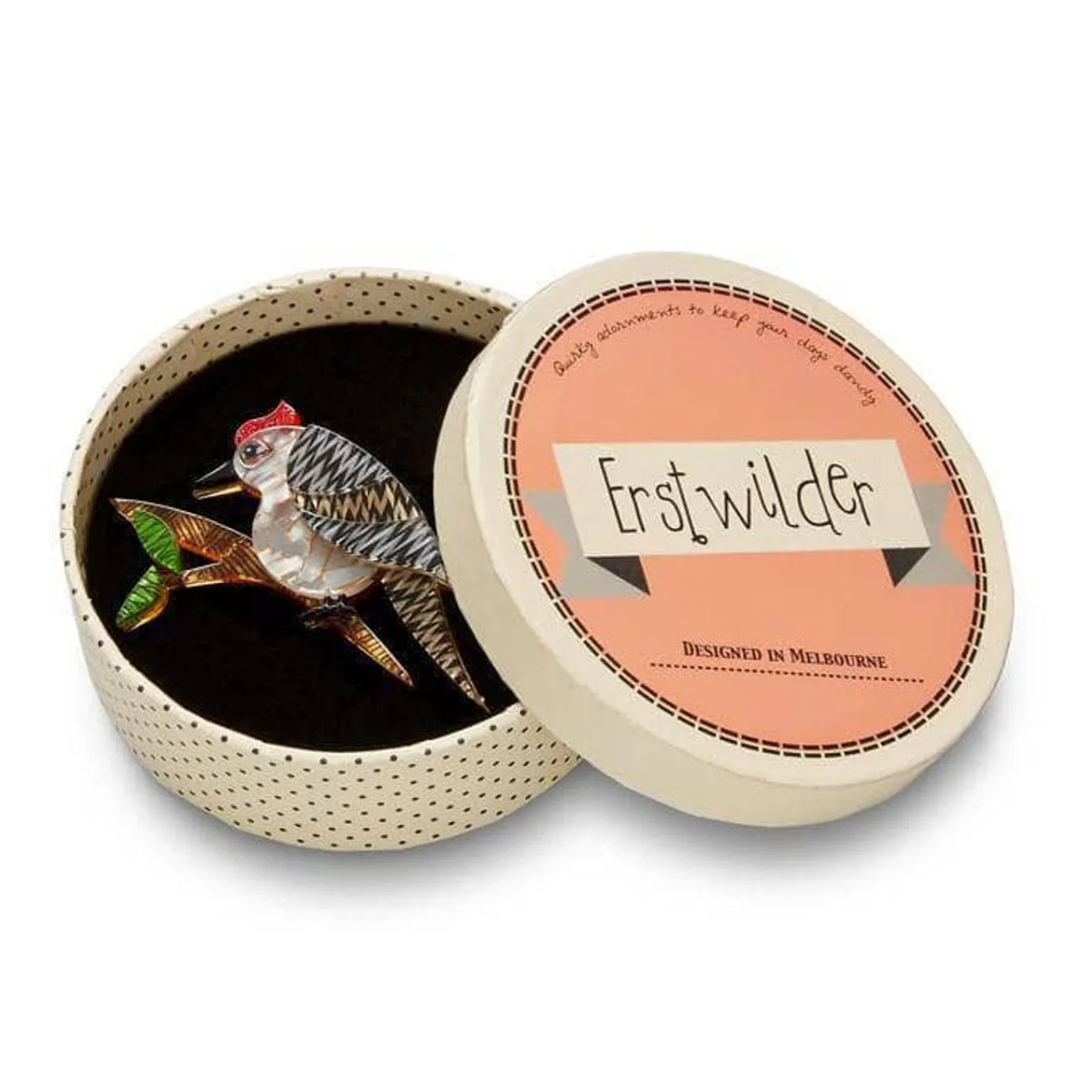 Tori Tree Drummer Bird Brooch^Erstwilder Discount