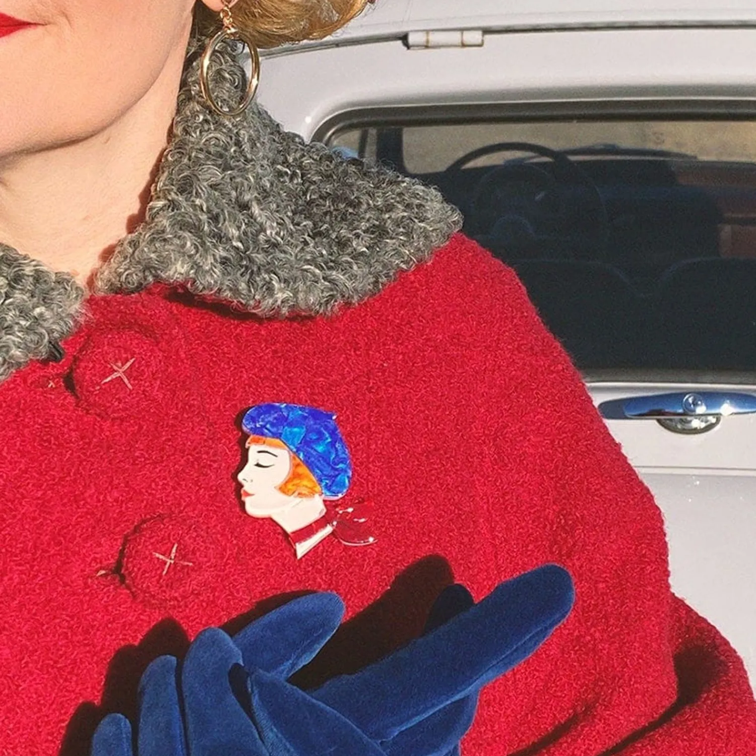 Tres Chic Brooch - Blue^Erstwilder Sale