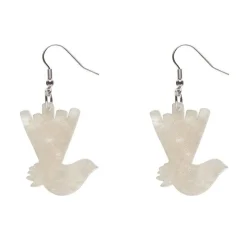 Wagtail Ripple Glitter Resin Drop Earrings - Cream^Erstwilder Online