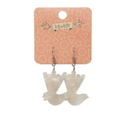 Wagtail Ripple Glitter Resin Drop Earrings - Cream^Erstwilder Online
