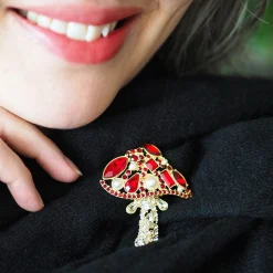 Well Spotted Stone Set Crystal Brooch^Erstwilder Clearance
