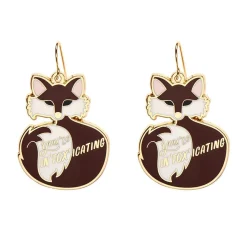 You'Re In"Fox"Icating Enamel Drop Earrings^Erstwilder